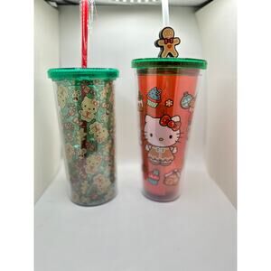 Hello Kitty Christmas Tumbler Cup Set Gingerbread